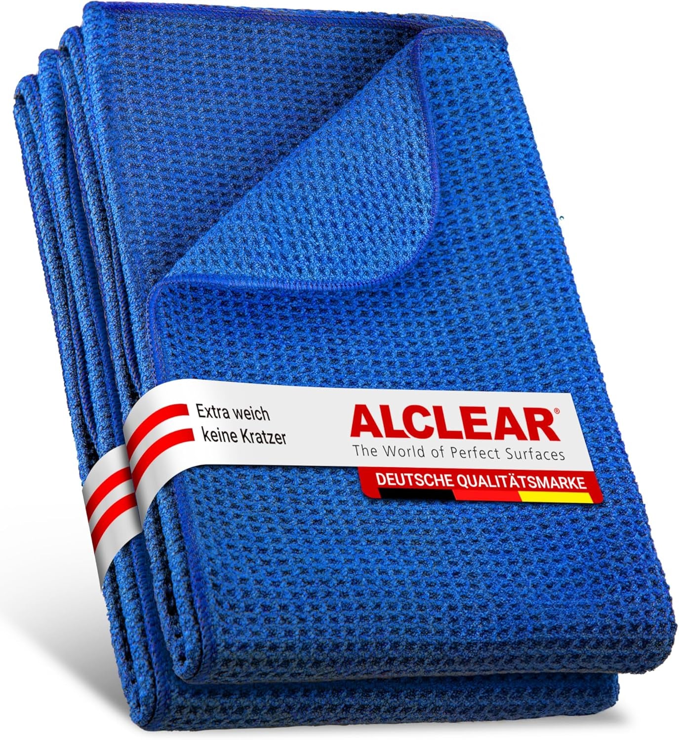 820901_2 Lot De 2 Chiffons Microfibres XXL 60×40 Cm – Séchage Auto Structure Nid D’Abeille – Ultra Absorbants, Sans Peluches Ni Rayures – Pour Peinture, Verre Et Plastique, Conçu En Allemagne
