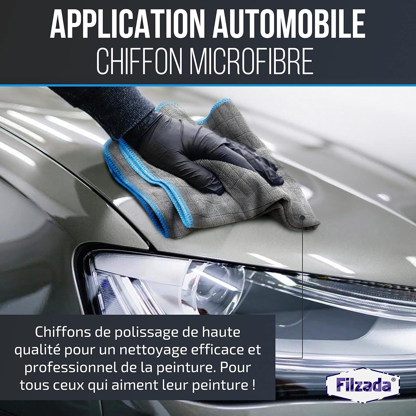 ® 6X Chiffon Microfibre Voiture - Chiffon En Nettoyage Ultra Absorbant 380 GSM Pour Voiture, Maison Et Fenêtre - 40X40Cm