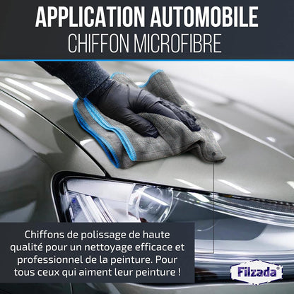 ® 6X Chiffon Microfibre Voiture - Chiffon En Nettoyage Ultra Absorbant 380 GSM Pour Voiture, Maison Et Fenêtre - 40X40Cm
