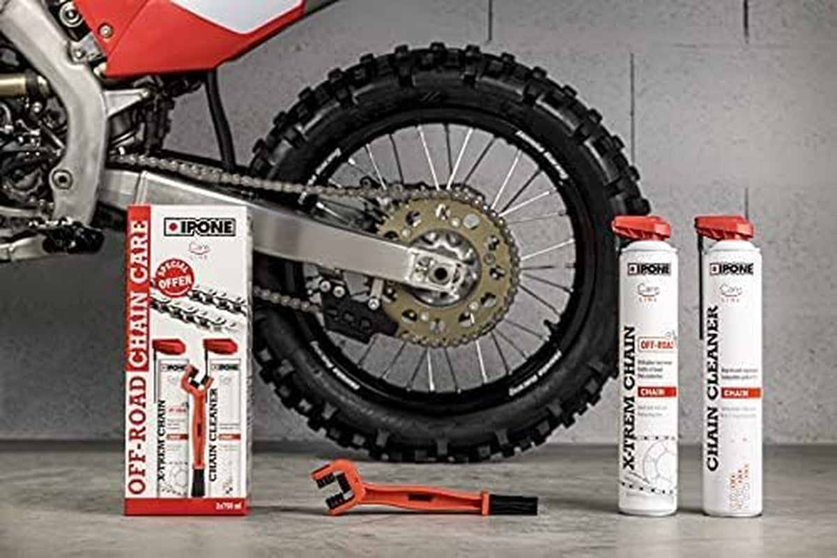 - Pack Entretien Chaîne Pour Moto Tout-Terrain - Off-Road Chain Care - CHAIN CLEANER 750 Ml + X-TREM CHAIN OFF-ROAD 750 Ml + Une Brosse De Chaîne, Manta