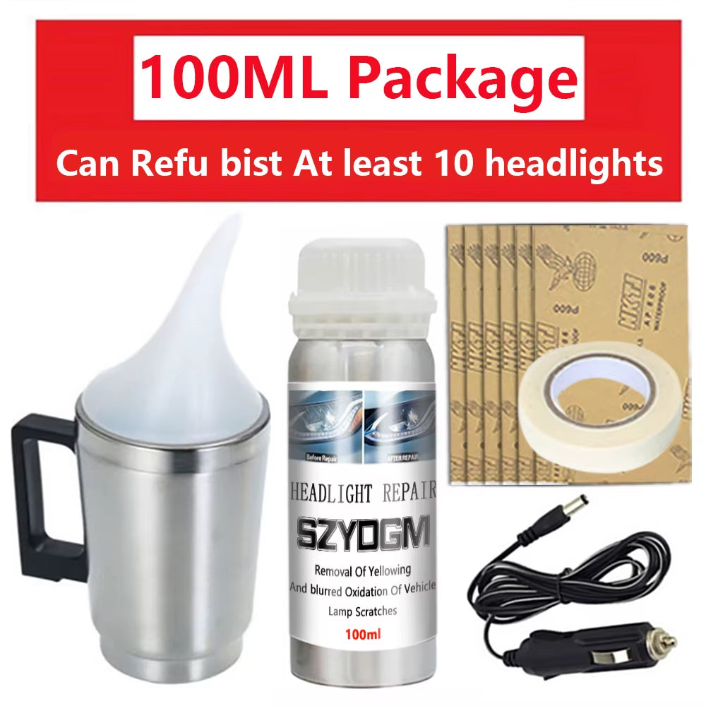 Car Headlight Restoration Kit Car Accessories Headlight Repair Polish Kit Headlamp Anti-Scratch Detailing Cleaning Maintenance