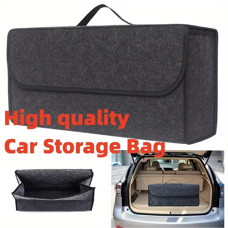Gray anti Slip Compartment Boot Storage Organizer Tool Car Storage Bag Car Trunk Organizer Soft Felt Storage Box Car Accessories
