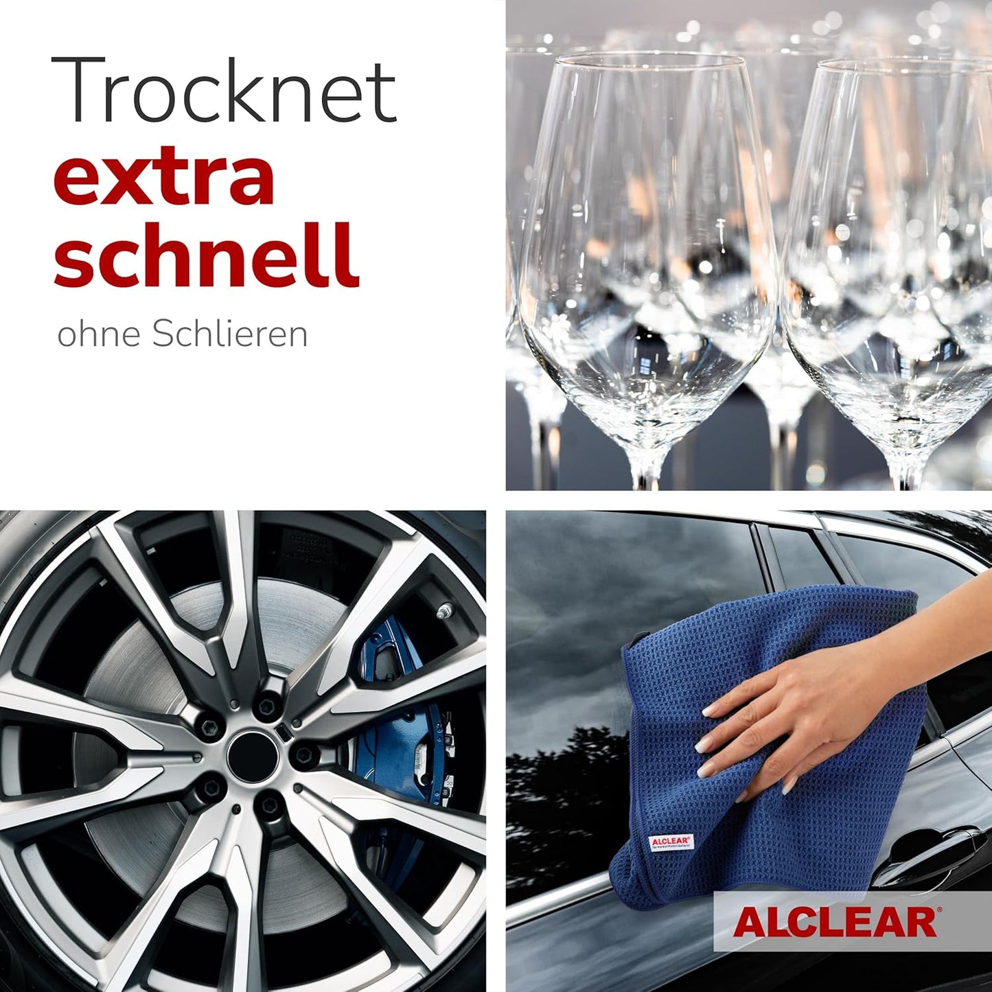 820901_2 Lot De 2 Chiffons Microfibres XXL 60×40 Cm – Séchage Auto Structure Nid D’Abeille – Ultra Absorbants, Sans Peluches Ni Rayures – Pour Peinture, Verre Et Plastique, Conçu En Allemagne