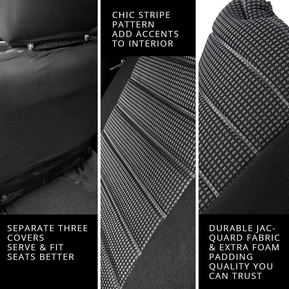 Universal Car Seat Covers Full Set Cloth Set for Most Sedans Vans Suvs Trucks Car Seat Protector Front and Rear Back Seat Covers