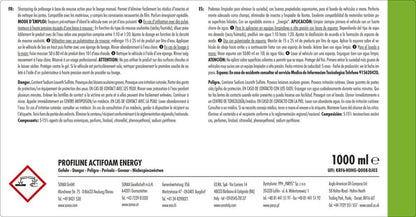 PROFILINE Actifoam Energy (1 Litre) Détergent Moussant Puissant Pour Lavage Manuel Des Véhicules Et Jantes | Réf: 06183000