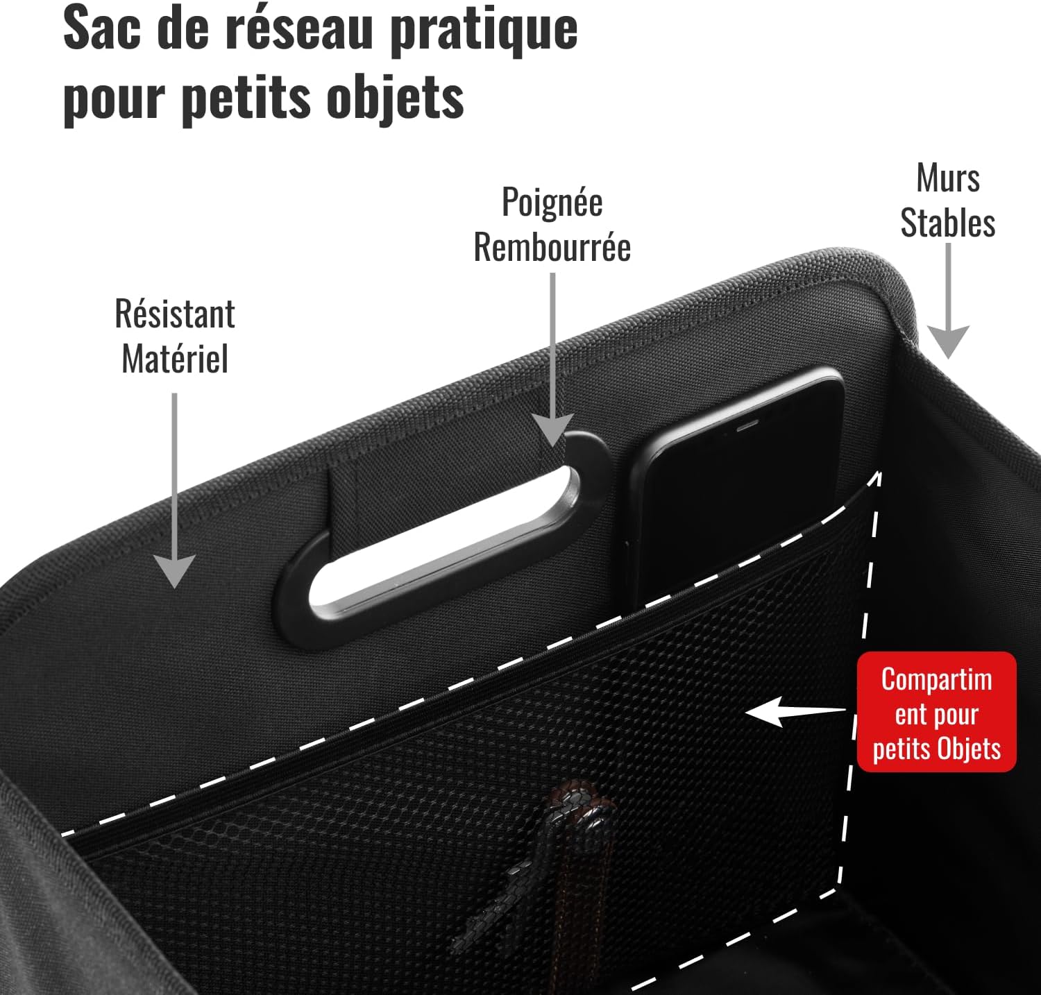 Achilles Rangement Coffre De Voiture XL Pliable - Organisateur Coffre Voiture Robuste Avec Compartiments, Caisse Rangement Auto Imperméable Pour SUV Berline