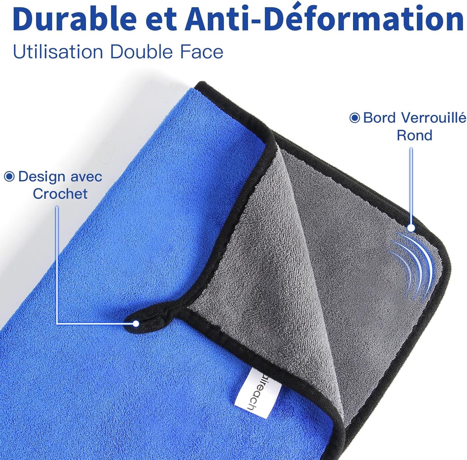 80X50 CM XL Chiffons En Microfibre Voiture Lot De 2, Chiffon De Séchage Pour Voiture 1000GSM Chiffons De Polissage Pour Auto Motocyclette L'Entretien Ultra Absorbant Serviettes Microfibre