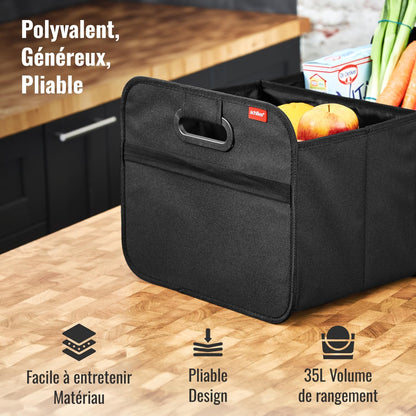 Achilles Rangement Coffre De Voiture XL Pliable - Organisateur Coffre Voiture Robuste Avec Compartiments, Caisse Rangement Auto Imperméable Pour SUV Berline