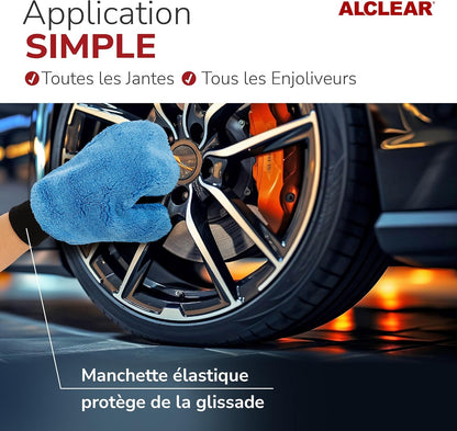 950013B Gant De Nettoyage De Jantes En Microfibre, 26X12 Cm, Absorbant, Sans Rayures, Pour Jantes En Alliage, Enjoliveurs, Rayons, Lavage Et Entretien Auto - Marque De Qualité Allemande.