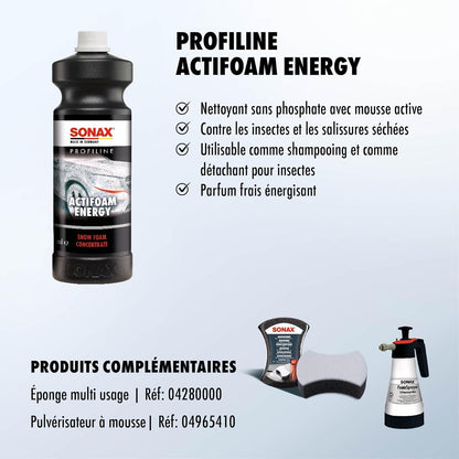 PROFILINE Actifoam Energy (1 Litre) Détergent Moussant Puissant Pour Lavage Manuel Des Véhicules Et Jantes | Réf: 06183000