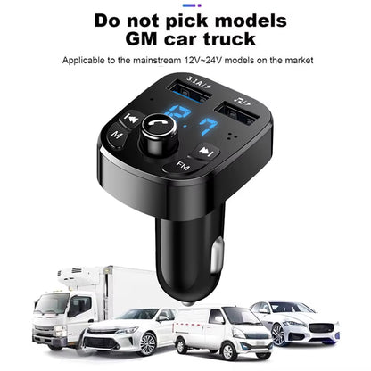 Car Mp3 Player Dual USB Fast Charger FM Transmitter Bluetooth-Compatible5.0 Handsfree Car Kit Usb Flash Drive Plug Car Kit