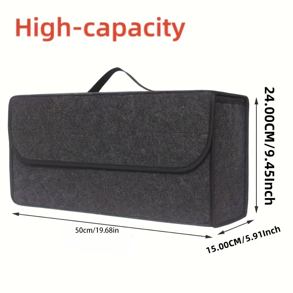 Gray anti Slip Compartment Boot Storage Organizer Tool Car Storage Bag Car Trunk Organizer Soft Felt Storage Box Car Accessories