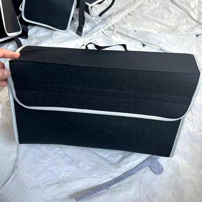 Gray anti Slip Compartment Boot Storage Organizer Tool Car Storage Bag Car Trunk Organizer Soft Felt Storage Box Car Accessories